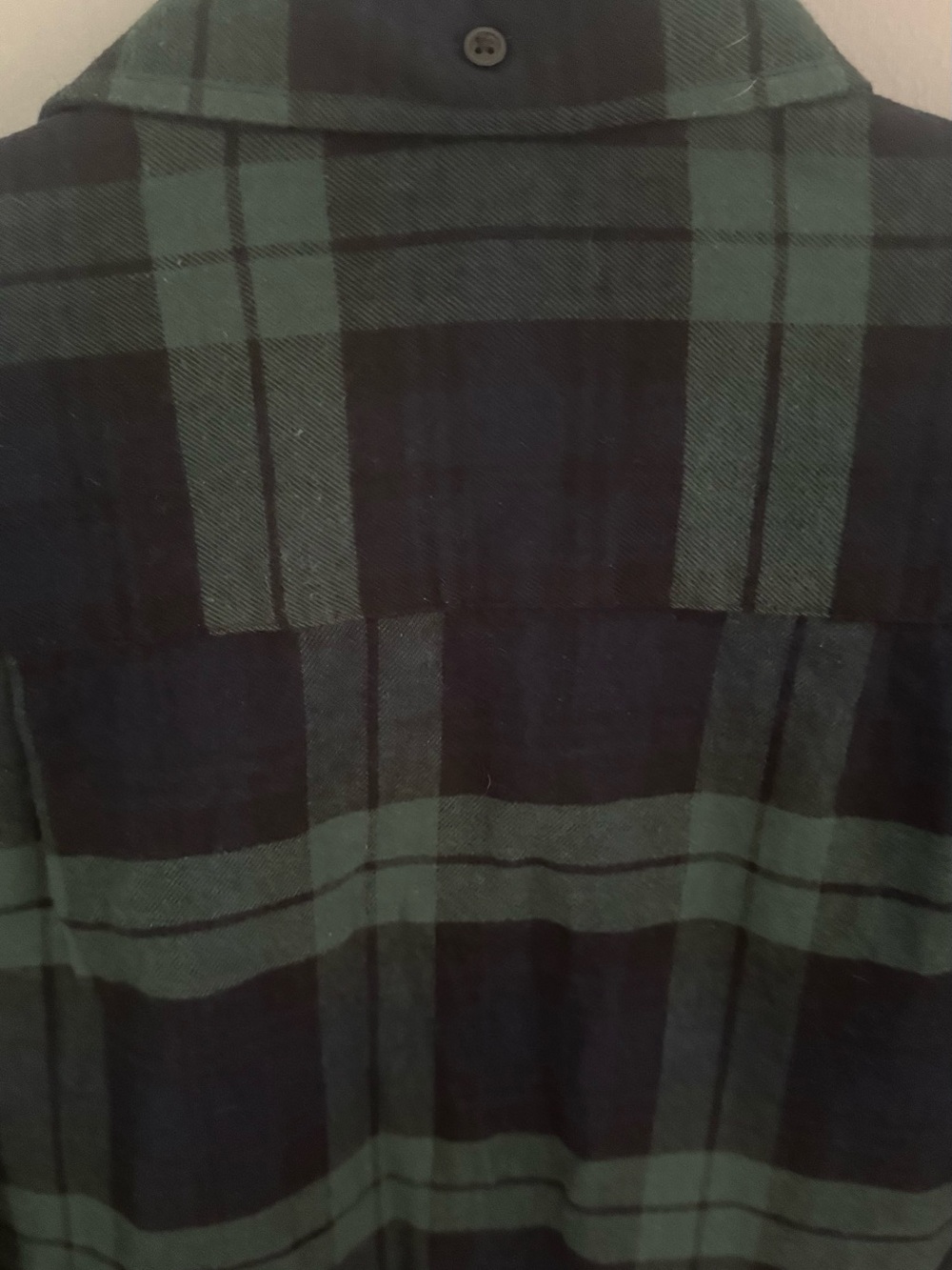 Primark Men’s Regular Fit Flannel Button Down Shirt - Green & Navy Plaid (M) - Picture 8 of 8